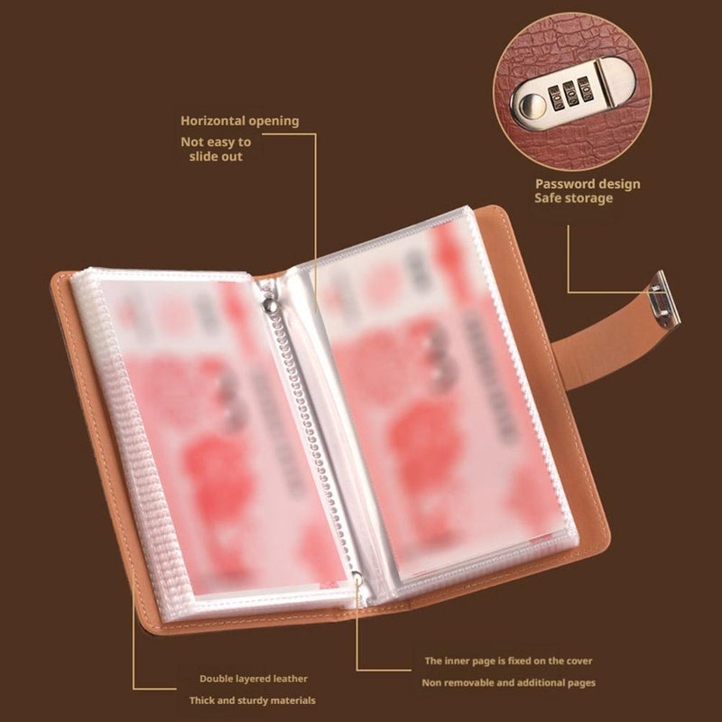 Money Saving Challenge Book with Password Lock, 7"x4.3" Budget Planner for Financial Goals, 100 Envelopes Savings System, Portable Cash Organizer for Adults & Kids (Pink) - Image 5